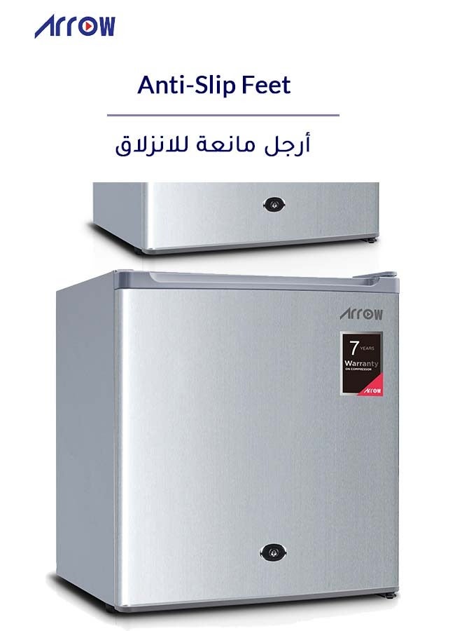 Arrow 46Liters Mini Refrigerator DEFROST, 1.6 CU.FT,Energy Saving With 7 years Compressor warranty, Silver color | Model Name: RO1-69LS - Image 5